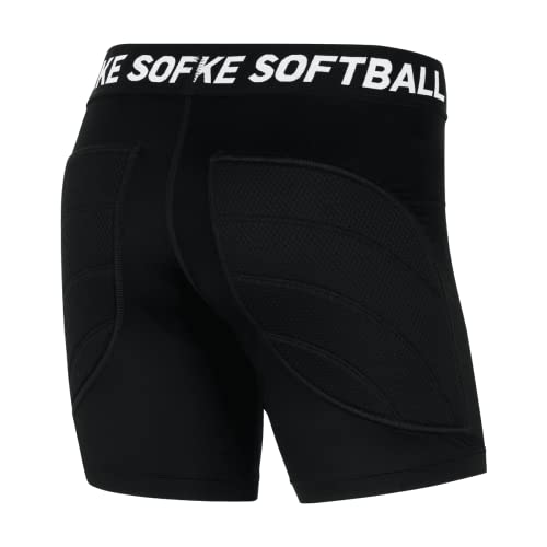 Nike Girls Big Kids DF Softball Slider Shorts XS Black | White3