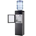 Timoau Top Loading Water Cooler Dispenser for 5 Gallon Bottle - Hot & Cold Water Machine with Child Safety Lock & Storage Cabinet for Home Office, Gray