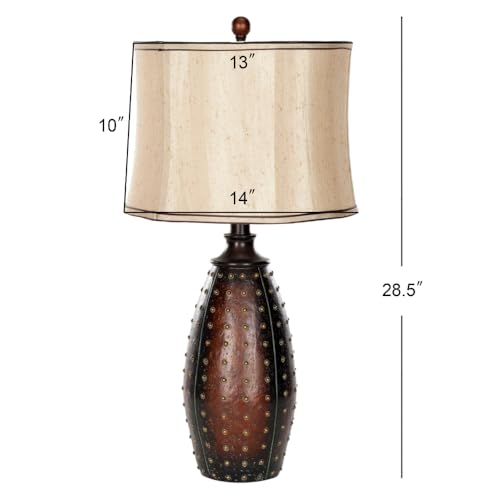 Safaviehlightingcollectionsantaferusticbrownstuddedfauxleather29inchbedroomlivingroomhomeofficedesknightstandtablelampsetof2ledbulbsincluded Urban Country Home Decor Safavieh lighting collection santa fe rustic brown studded faux leather 29 inch bedroom living room home office desk nightstand table lamp set of 2 led bulbs included urban country home decor
