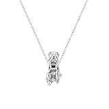 Bolenvi Dangling Rottweiler Dog Jewelry Pendant Necklace, 925 Sterling Silver Jewelry, 16-22' Adjustable Chain, Dainty Memorial Dog Charm Necklace for Women, Pet Lovers Woman Necklaces