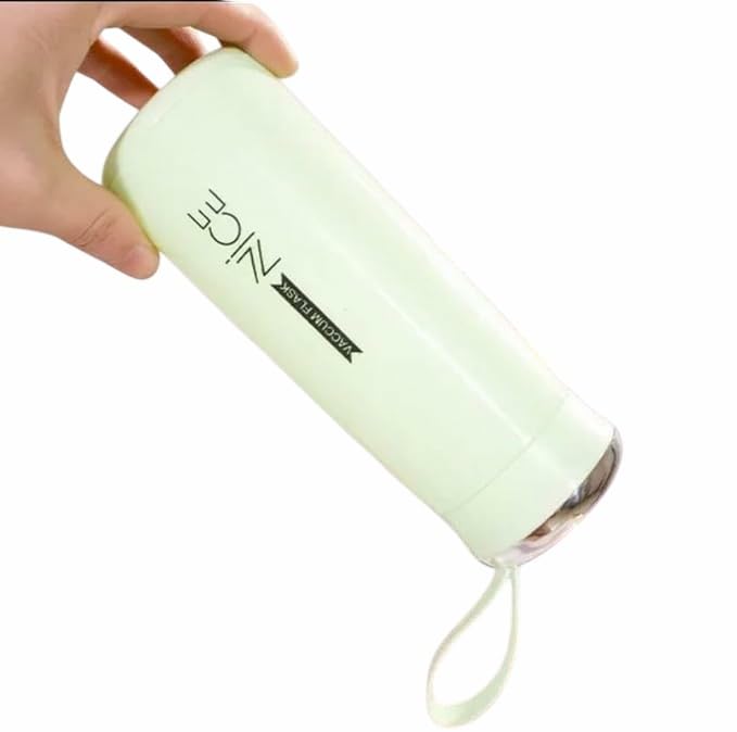 Image of Glass Water Bottle with Silicone Protection Airtight Lid Bottle 400ml Multicolor Water Botel Water Bottle-L.Green-400ml