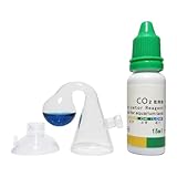 Kit de acuario de CO2, comprobador de caída de CO2,Kit de monitor de CO2 portátil Comprobador de caída con solución de 15 ml | eficiente de CO2 para acuario, incluye difusor de CO2, mejora el crecimie