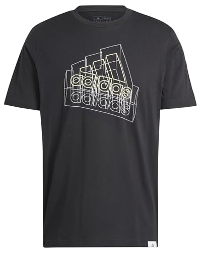 adidas Herren TECH BOS Graphic Tee, Black, M