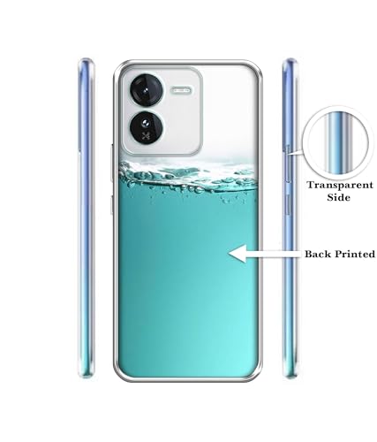 Image of Casotec Half Fill Design Printed Silicon Soft TPU Back Case Cover for iQOO Z9 5G, Transparent