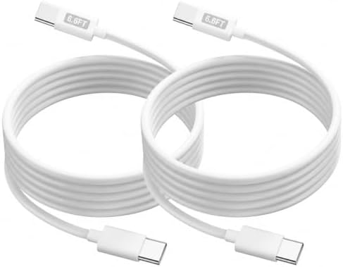 60W USB C to USB C Cable for Apple iPhone 17 16 15 Charger Cord 6.6FT 2Pack