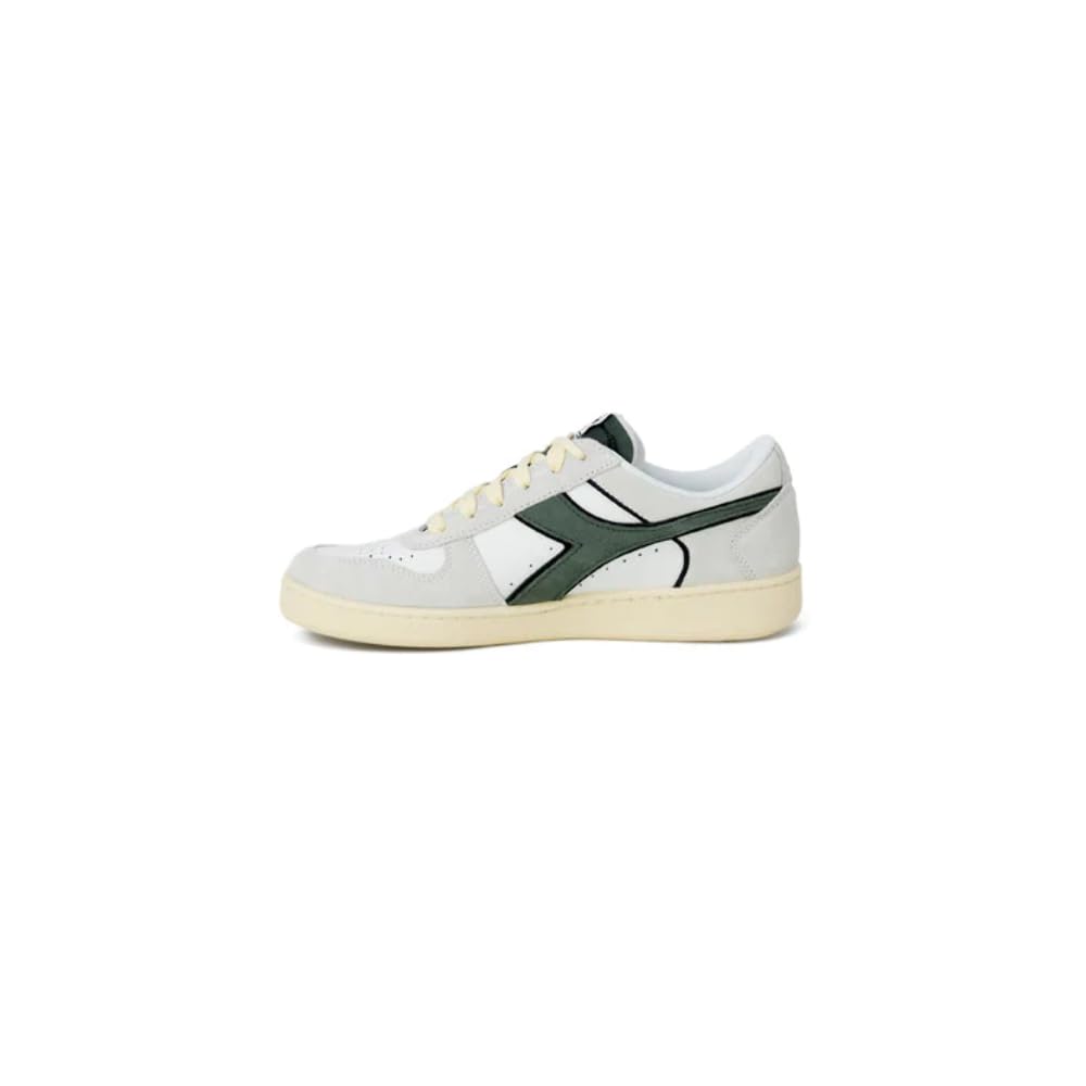 Diadora Unisex's Magic Basket Low Suede Leather Gymnastics Shoe, White Dark Forest, 10 UK