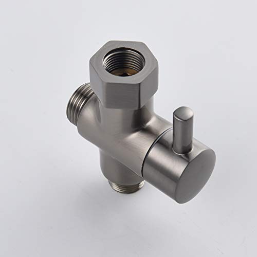 Tecmolog 3 Wege Umschaltventil 3/8-12/17 Toilette Adapter Messing Bidet Dusche Umschaltventil Nickel,DSF007DNA