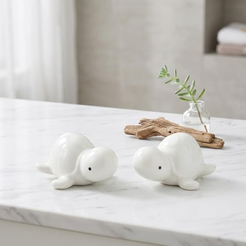 Tapas de pernos de inodoro de tortuga blanca para solucionar óxido en baño 6