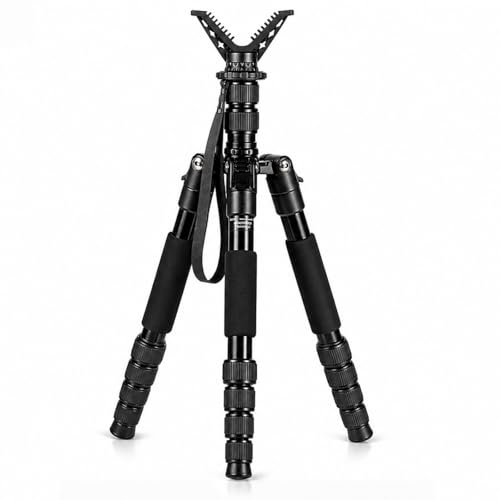 JINSE Shooting Tripod for Rifles, 2-in-1 Rifle Tripod & Monopod, 19-59 inch, 360° Rotating V Yoke, Stable Shooting Rest for Hunting Outdoor
