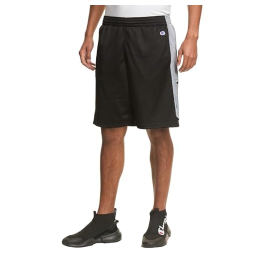 Champion Men's Mesh Basketball Short, Black, Large