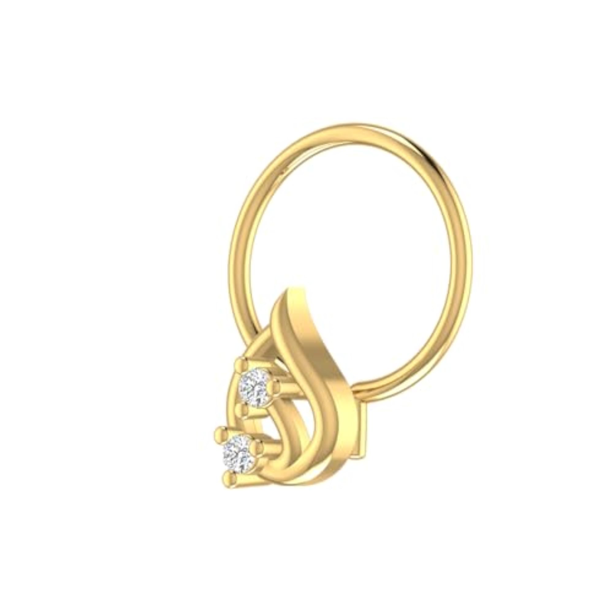 Women's 9K BIS Hallmarked Yellow Gold Stud Nosering