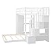 with Storage Stairs Full Bunk Bed, with 3 Shelves and Drawers Versatile Solid Wood Bed,with Sturdy Solid Pine Frame,for Bedroom, Apartment (Mattress Not Included)
