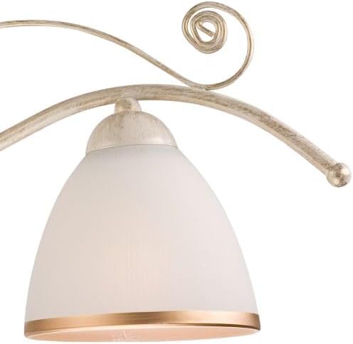 Licht-Erlebnisse Licht-Erlebnisse Hanglamp Shabby wit metaal glas 3 lampen Jugendstil E27 NARELLA eetkamer woonkamer hanglamp photo 2