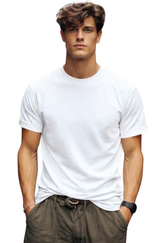 Image of INKKR Men's Solid Round Neck Half Sleeve Classic Cotton Bio-wash T-Shirt | Crew Neck Cotton Tshirt for Men