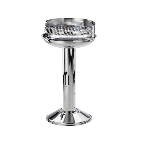 ACTIVA Barbecue Colonne en Acier Inoxydable « Augsburg » avec Grille chromée réglable de 39 cm et Ventilation dans la Colonne