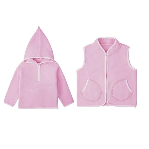 Kids Boys & Girls Two-Piece-Set Soft Fleece Hoodie with long sleeves and Vest