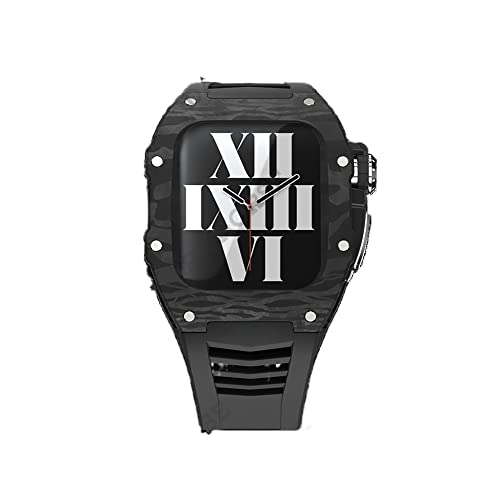 Bracelet Apple Watch 44mm style sport et étui carbone actif