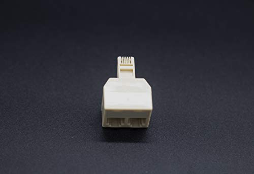 PRENDELUZ Telefonverteiler mit 2 Ausgängen, Telefon-Splitter Farbe Creme.