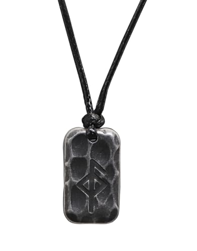 Image of Ankiyabe Stainless Steel Norse Viking Rune Pendant with Adjustable Braided Rope Good Luck /Love /Strenght /Health Viking Symbol Necklace for Men Women