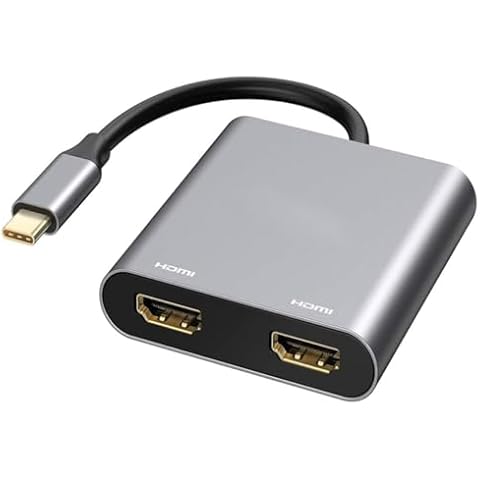 sartyee USB C to HDMI Adapter, Dual HDMI USB C Multi-Monitor Cable 1080P Video Audio Converter, for PC, Laptop to Monitor, Support Windows XP 7/8/8.1/10/11 Cover