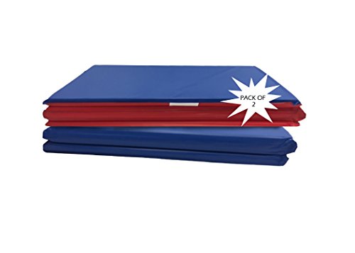 Kindermat, 5/8" Thick (Pack Of 2), 4-Section Rest Mat, 45" X 19" X 5/8", Red/Blue, Great For School, Daycare, Travel, And Home, Made In The Usa #TOP1