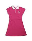 U.S. Polo Assn. Kids Girl's Cotton A-Line Knee-Length Casual Dress (UGDRS0391_Pink
