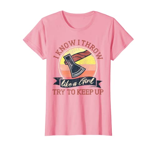 Womens Axe Throwing Women Pink Funny Hatchet Ax Women Lumberjack T-Shirt