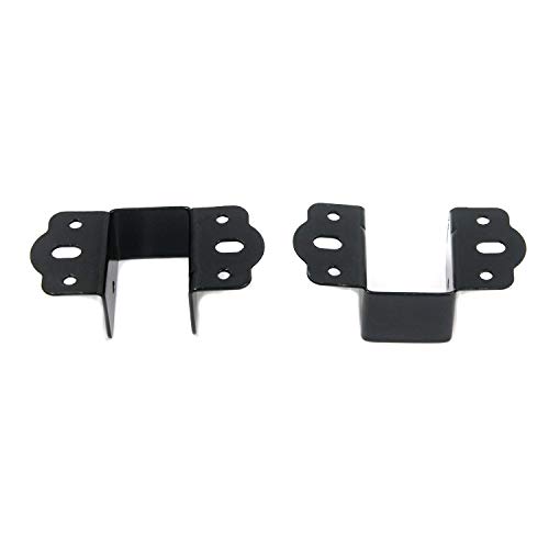 Coshar 4Pcs Heavy Duty Bed Rail Fittings Black Bed Frame Brackets Adapter U-Shape Bed Supporters Hardware For Bunk Bed Headboard, 3.62"X1.9"(L*W) #TOP3