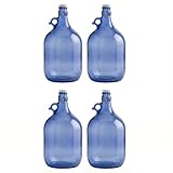 lilawelt24 4x 5L blaue Flasche mit Bügelverschluss Bügelflasche GLASBALLON...