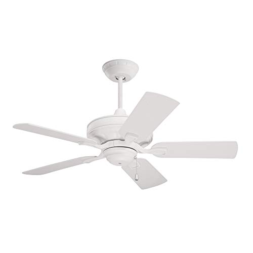 Luminance Kathy Ireland Home Bella Ceiling Fan with Reversible Blades  Light Kit Adaptable, 42-Inch, Saint White