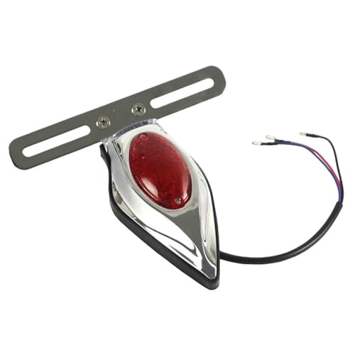 Luz trasera de lágrima para motocicleta bobber y cruiser con soporte de matrícula