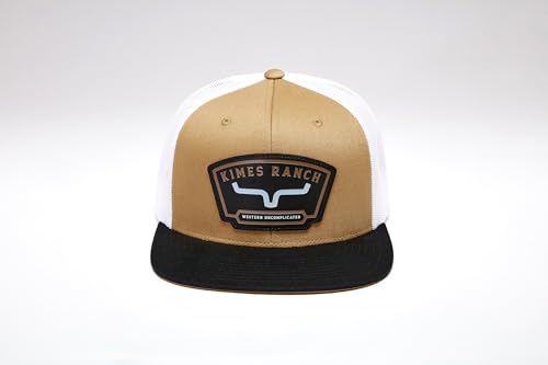 Image of Kimes Ranch Amboy Hat - Unisex High-Profile Snapback, Tall Boy Fit, Flat Bill, Cotton Twill, Leather Front Patch