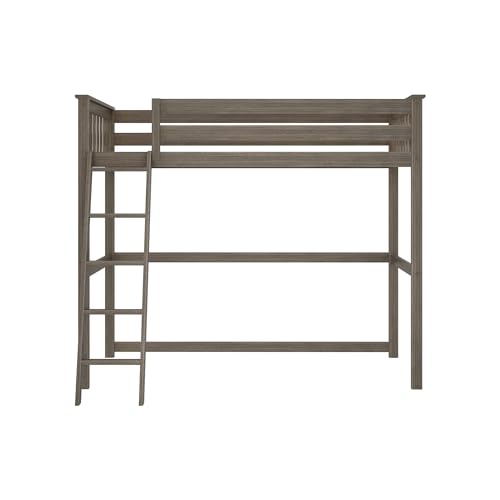 Image of Max & Lily High Loft Bed, Twin Bed Frame for Kids, Clay