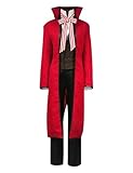 Yongzheng Anime Cos Death Shinigami Grell Sutcliff Cosplay Costume Coat Jacket Halloween Christmas Suit (Red, L)