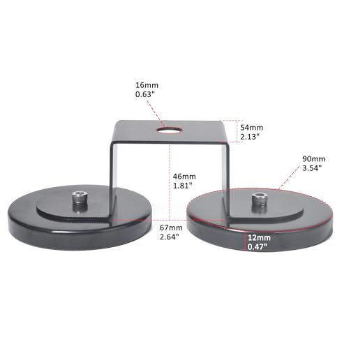 YNIBST Support de Montage Magnétique Double Robuste, Trou de 16mm (5/8in) – vue 6