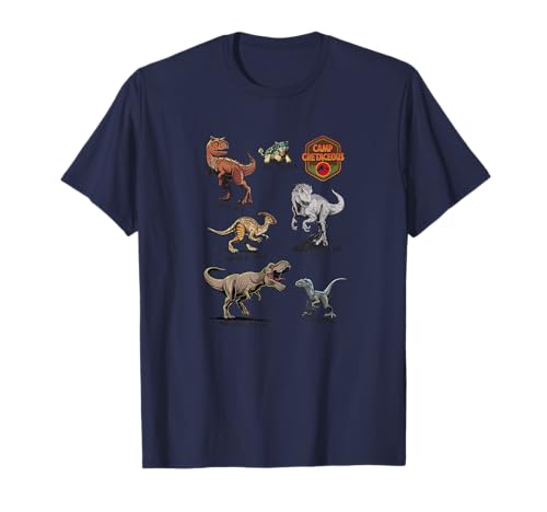 T-shirt Jurassic World Camp Cretaceous avec noms de dinosaures pour enfant
