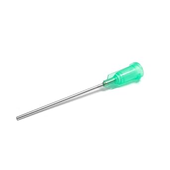 18 Gauge 1.5 Inch Industrial Blunt Tip Dispensing Needle with Luer Lock, Precision Applicator,Olive 20 PCS
