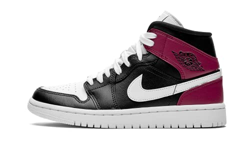 Nike Wmns Air Jordan 1 Mid, Scarpe da Basket Donna, Black/White/Noble Red, 35.5 EU