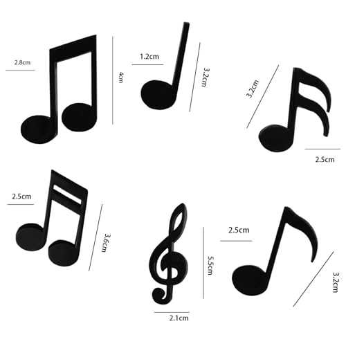 Set de 12 imanes decorativos con notas musicales para nevera miniatura 3