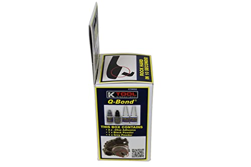 K Tool International 90002 Q Bond Ultra Strong Adhesive Kit For Garages, Repair Shops And, Diy, Repairs Hard Plastics/Pvc/Metals, (2) Adhesive Bottles, (1) Plastic And (1) Metal Reinforcing Powders #TOP2