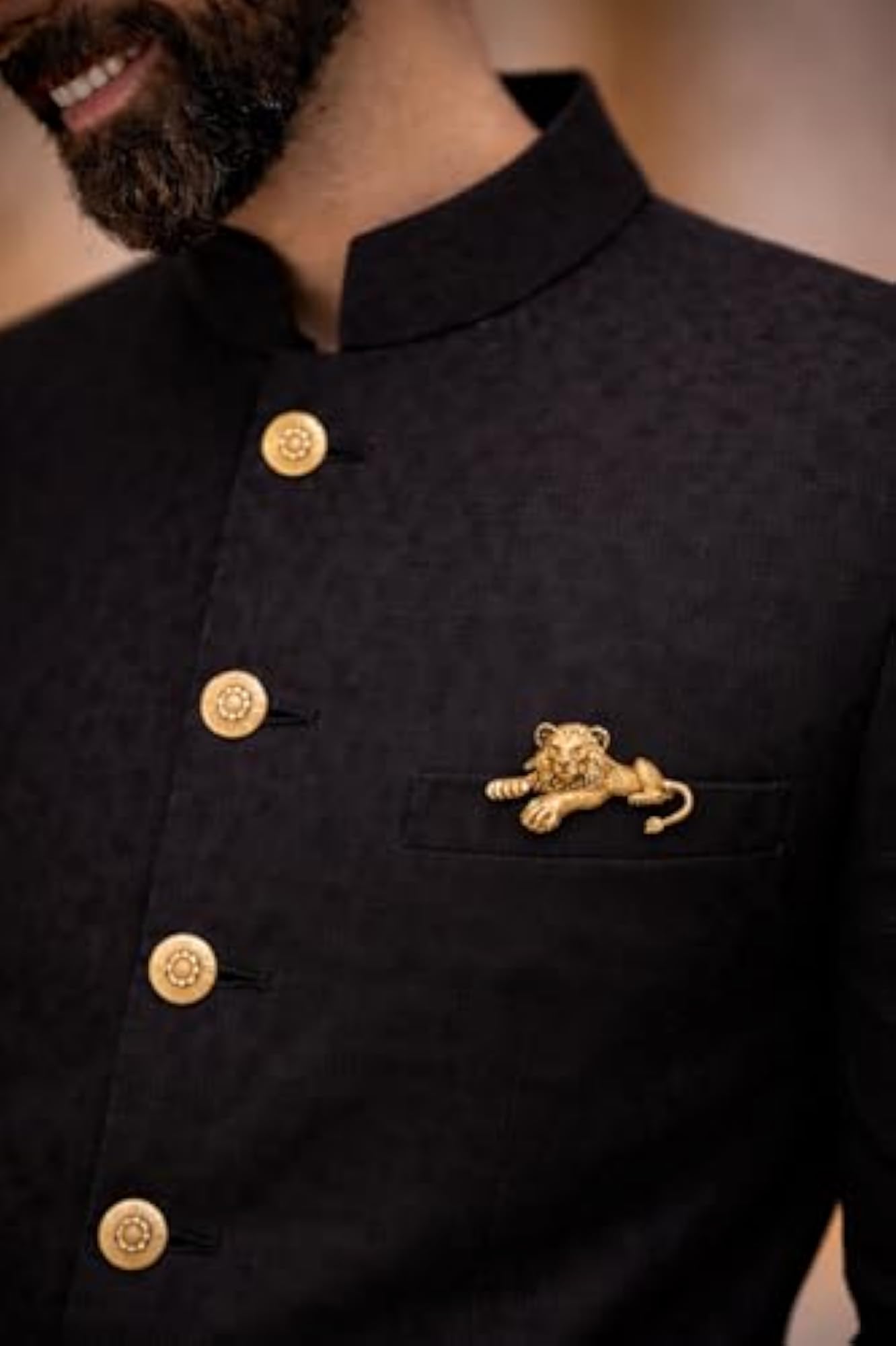 Imperial Lion Lapel Pin, Royal Brooch for Men