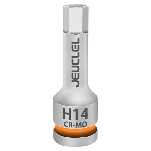 Image of JEUCLEL 14mm Hex Impact Bit Socket, H14 1/2" Drive Allen Socket, Cr-Mo Steel