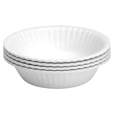 ANEEQA Paper Bowls Disposable Bowls White Disposable Bowls Serving Party Office Picnic Snack Soup Sauce Home Kitchen BBQ Birthday Christmas Biodegradable Compostable Hot and Cold Food(25 Pack) Cover