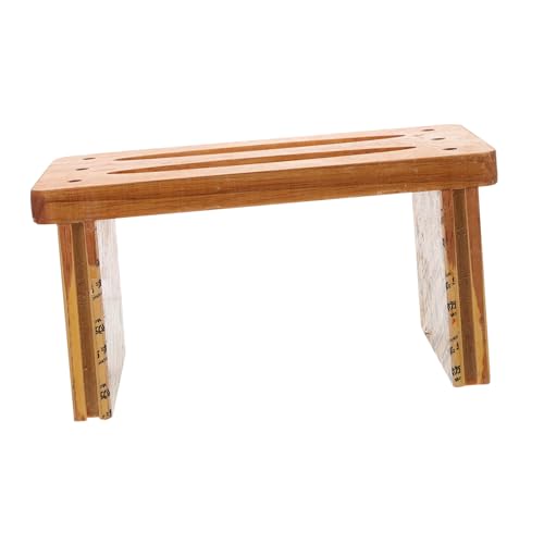 Ciieeo Bathroom Step Stool Heavy Duty Small Wooden Stool for Boys and Girls Sturdy Low Foot Rest Non-Slip Surface