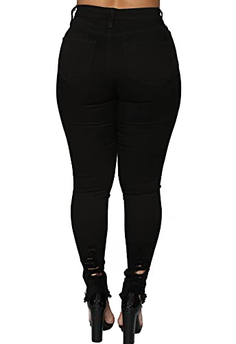 ZERMOM Ripped Skinny Jeans for Women Destroyed Mid Rise Stretch Denim Pants3