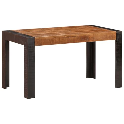 Table à manger en bois massif rectangulaire style industriel manguier brut
