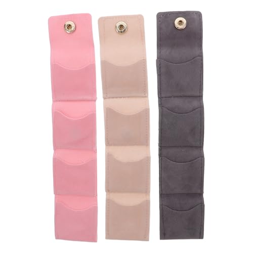 Beaupretty 3個点 携帯用ジュエリー収納ポーチ 軽量製 折りたたみ式 仕切り 小物整理リング ネックレス イヤリング ブレスレット収納 ケース 旅