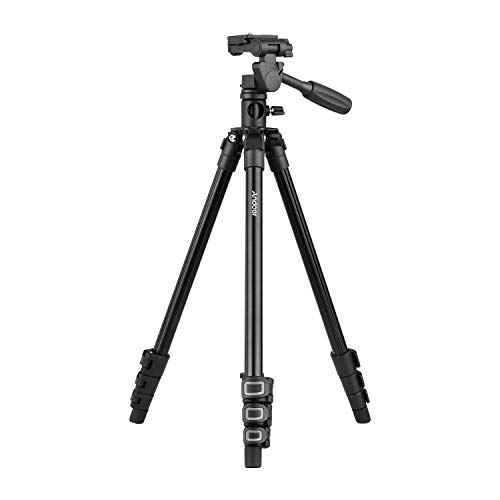Andoer Q160HA Camera Tripod, Video Tripod, Horizontal Mounted, High Performance Camera Tripod with 3-Way Pan and Tilt Head for DSLR Cameras Camcorder Mini Projector Compatible with Canon Nikon Sony