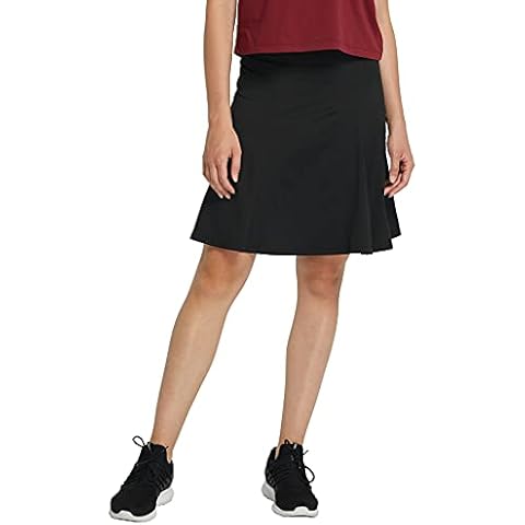 Westkun Woman Knee Length Pleated Skirt 20" Workout Running Athletic Skort Travel Golf Skirts with Inner Shorts and Pockets(Black,L) Cover
