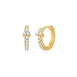 Pendientes de Oro para cartílago, Pendientes de Plata de Ley 925, Pendientes para Dama de Honor, Pendientes para Mujer con circonita cúbica